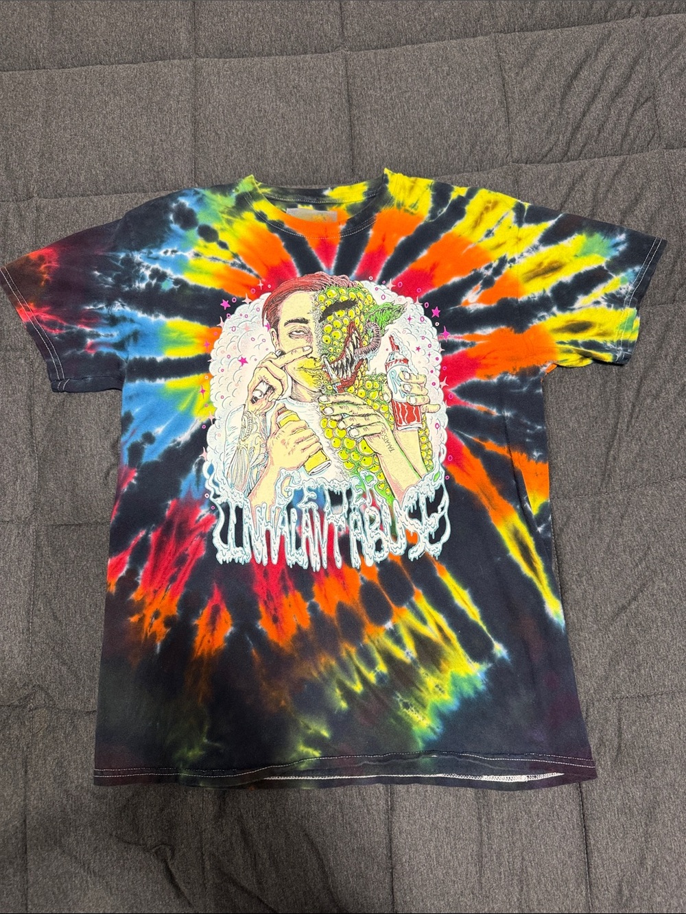 Getter Shred Collective Inhalant Abuse Tie Dye Graphic Tee Size M